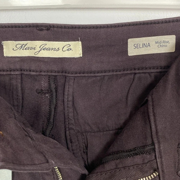 Mavi Selina Mid Rise Chino in wine twill - Picture 9 of 14